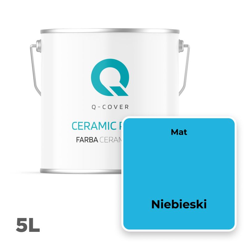 Farba Ceramiczna Do Ścian i Sufitów Q-Cover Niebieski H0340 Głęboki Mat 5L