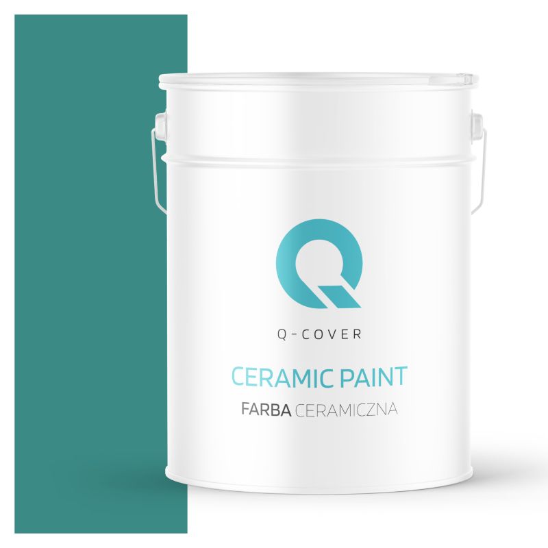 Farba Ceramiczna Do Ścian i Sufitów Q-Cover Turkusowy ciemny H1421 Głęboki Mat 10L