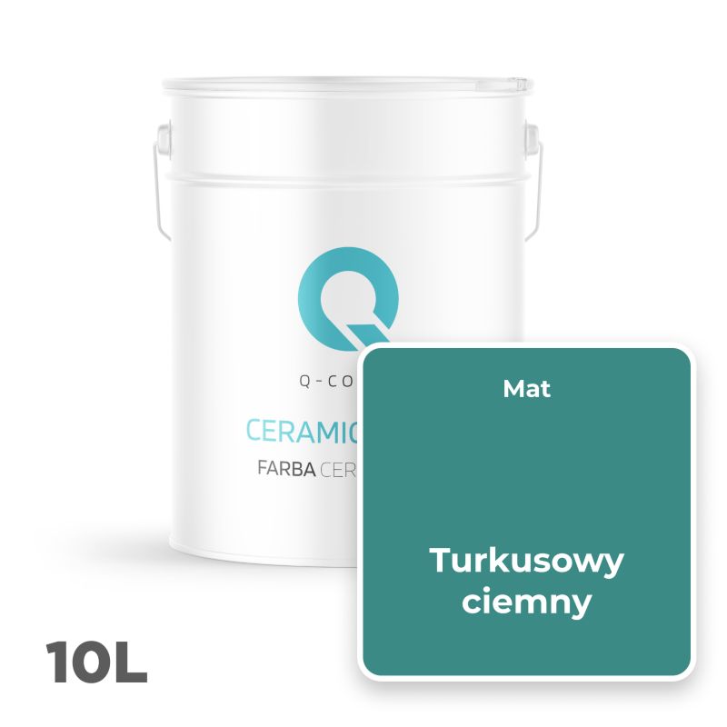 Farba Ceramiczna Do Ścian i Sufitów Q-Cover Turkusowy ciemny H1421 Głęboki Mat 10L