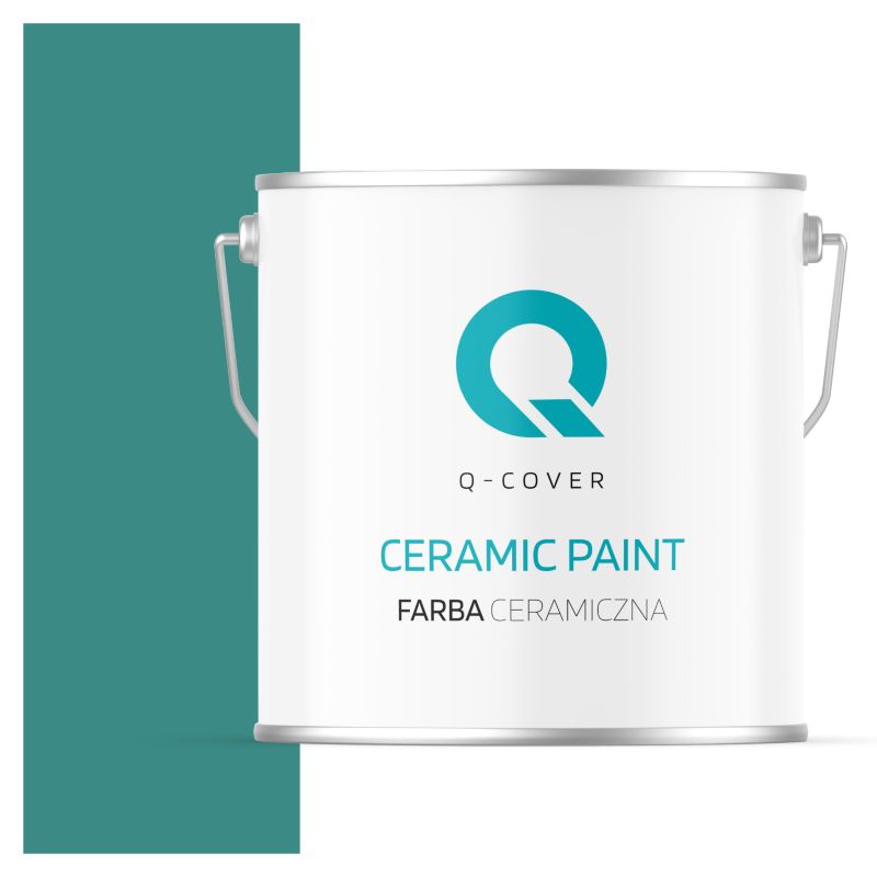 Farba Ceramiczna Do Ścian i Sufitów Q-Cover Turkusowy ciemny H1421 Głęboki Mat 5L