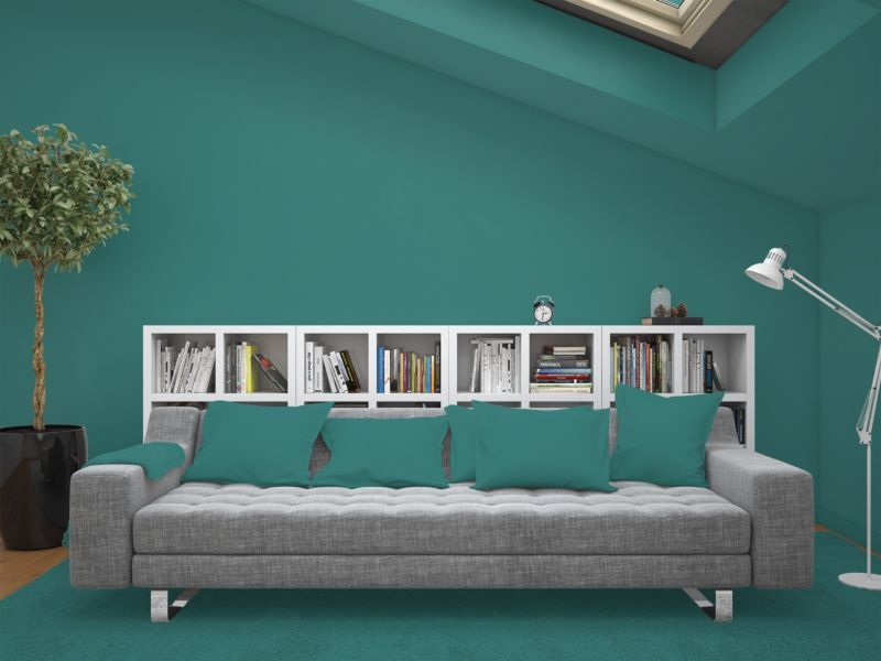 Farba Ceramiczna Do Ścian i Sufitów Q-Cover Turkusowy ciemny H1421 Głęboki Mat 5L