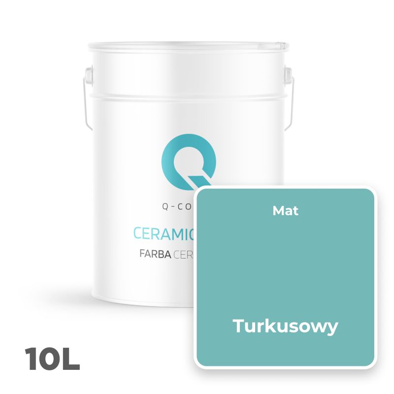 Farba Ceramiczna Do Ścian i Sufitów Q-Cover Turkusowy H1441 Głęboki Mat 10L