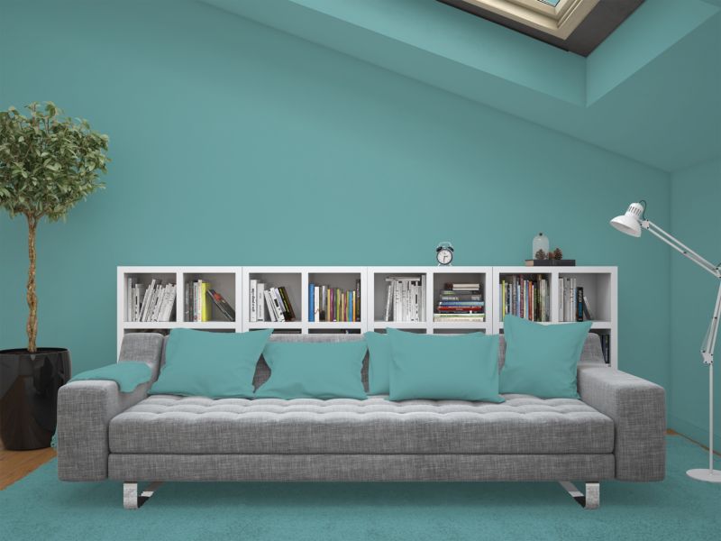 Farba Ceramiczna Do Ścian i Sufitów Q-Cover Turkusowy H1441 Głęboki Mat 5L