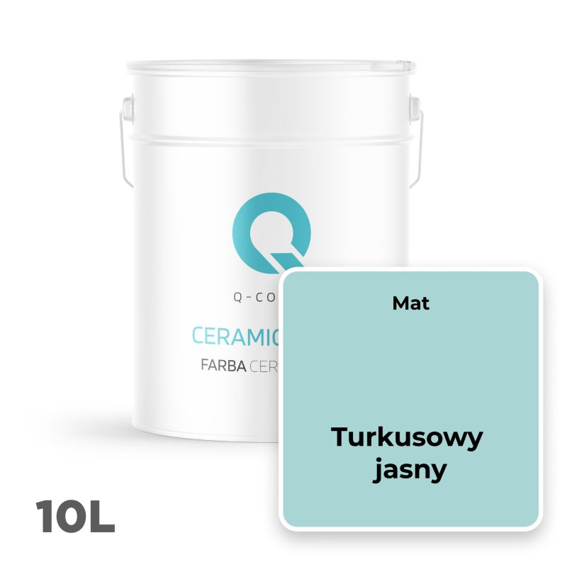Farba Ceramiczna Do Ścian i Sufitów Q-Cover Turkusowy jasny H1462 Głęboki Mat 10L