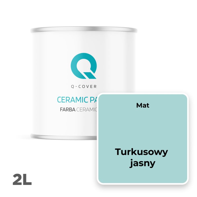 Farba Ceramiczna Do Ścian i Sufitów Q-Cover Turkusowy jasny H1462 Głęboki Mat 2L