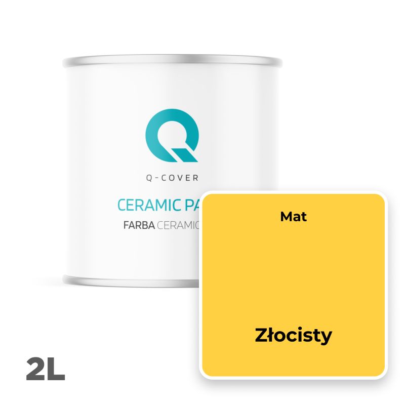 Farba Ceramiczna Do Ścian i Sufitów Q-Cover Złocisty H7064 Głęboki Mat 2L