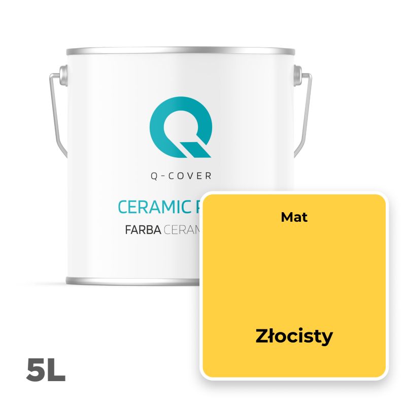 Farba Ceramiczna Do Ścian i Sufitów Q-Cover Złocisty H7064 Głęboki Mat 5L