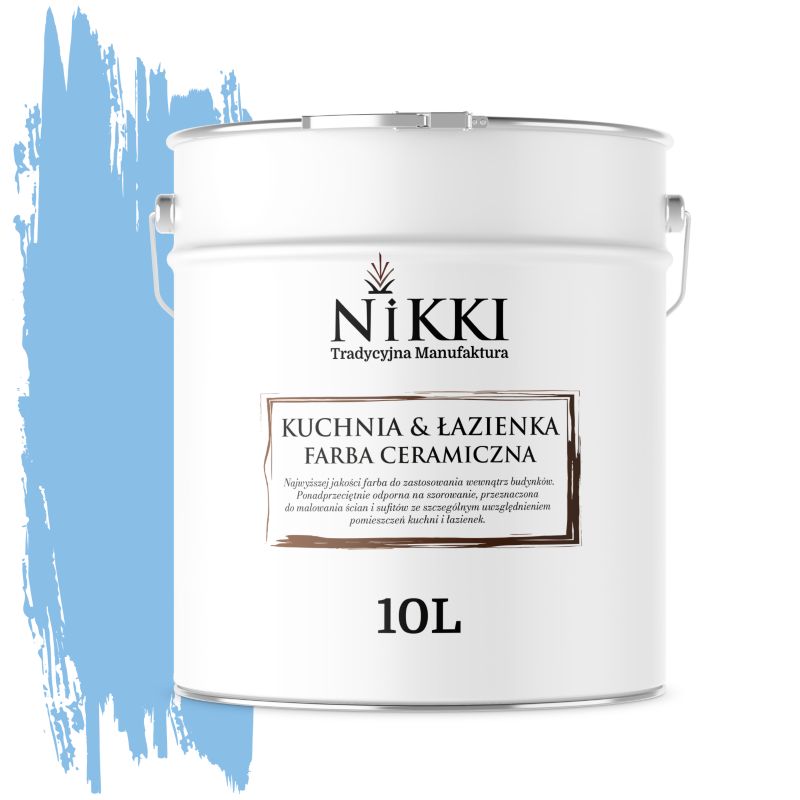Farba Ceramiczna do Kuchni i Łazienki Zmywalna NIKKI Błękit królewski H0141 Głęboki Mat 10L