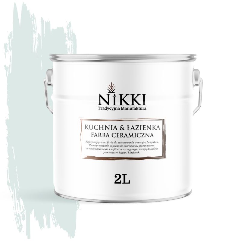 Farba Ceramiczna do Kuchni i Łazienki Zmywalna NIKKI Biel złamana z turkusowy H1576 Głęboki Mat 2L