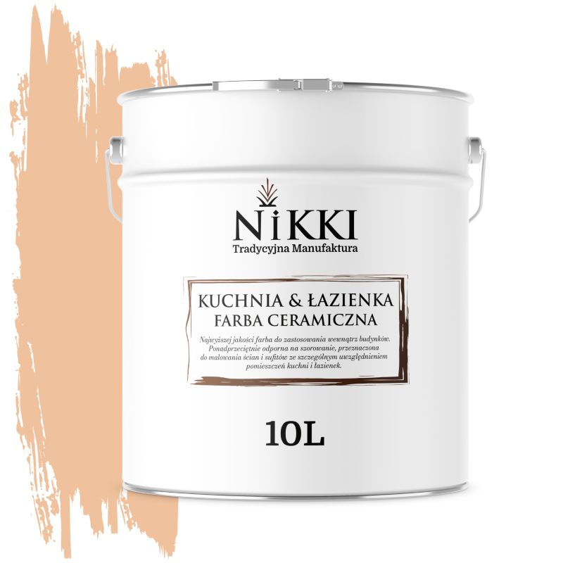 Farba Ceramiczna do Kuchni i Łazienki Zmywalna NIKKI Brzoskwiniowy H6158 Głęboki Mat 10L