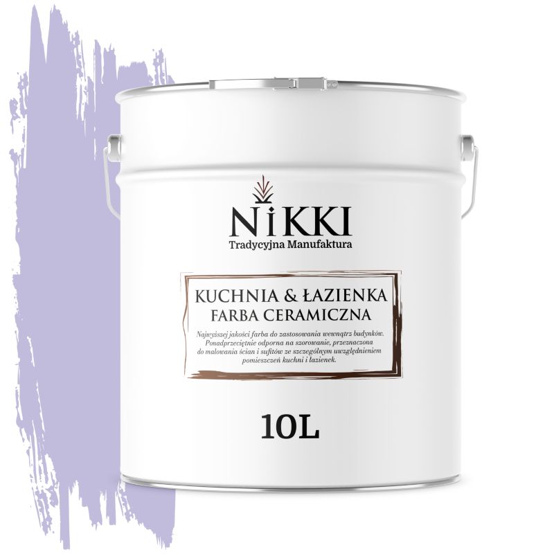 Farba Ceramiczna do Kuchni i Łazienki Zmywalna NIKKI Fioletowy jasny H2651 Głęboki Mat 10L
