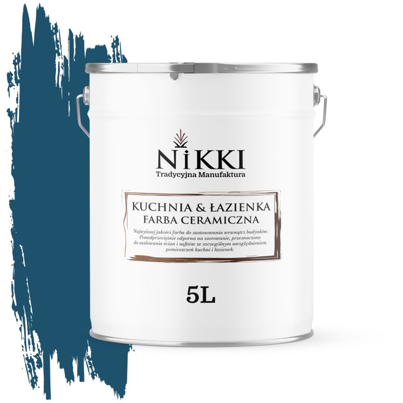 Farba Ceramiczna do Kuchni i Łazienki Zmywalna NIKKI Granatowy H0508 Głęboki Mat 5L