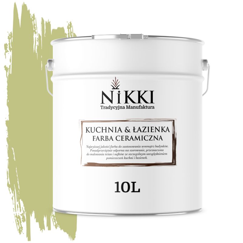 Farba Ceramiczna do Kuchni i Łazienki Zmywalna NIKKI Groszkowy H2451 Głęboki Mat 10L