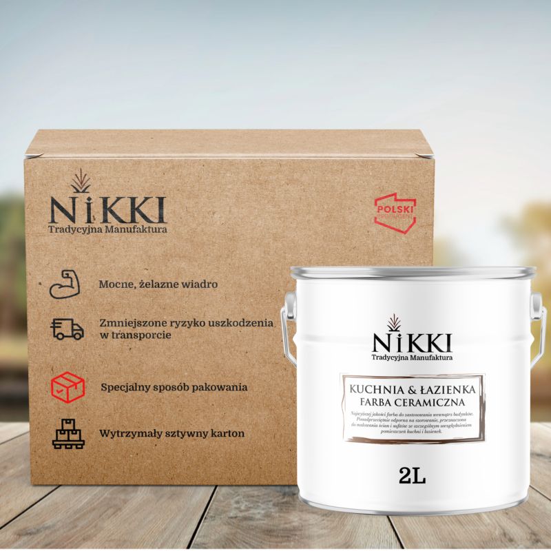 Farba Ceramiczna do Kuchni i Łazienki Zmywalna NIKKI Groszkowy H2451 Głęboki Mat 10L