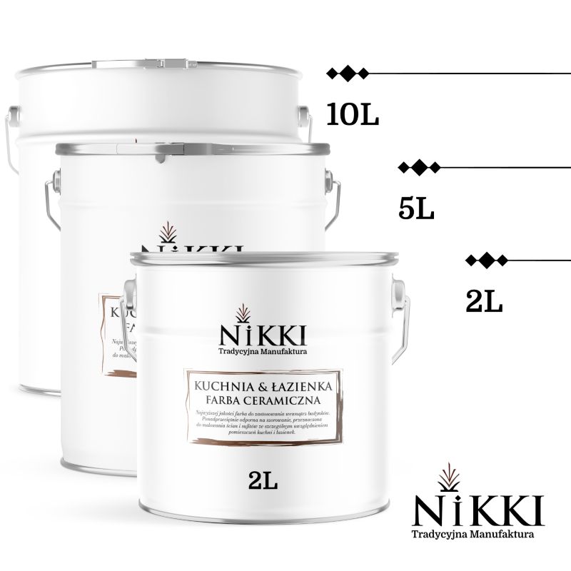 Farba Ceramiczna do Kuchni i Łazienki Zmywalna NIKKI Groszkowy H2451 Głęboki Mat 10L