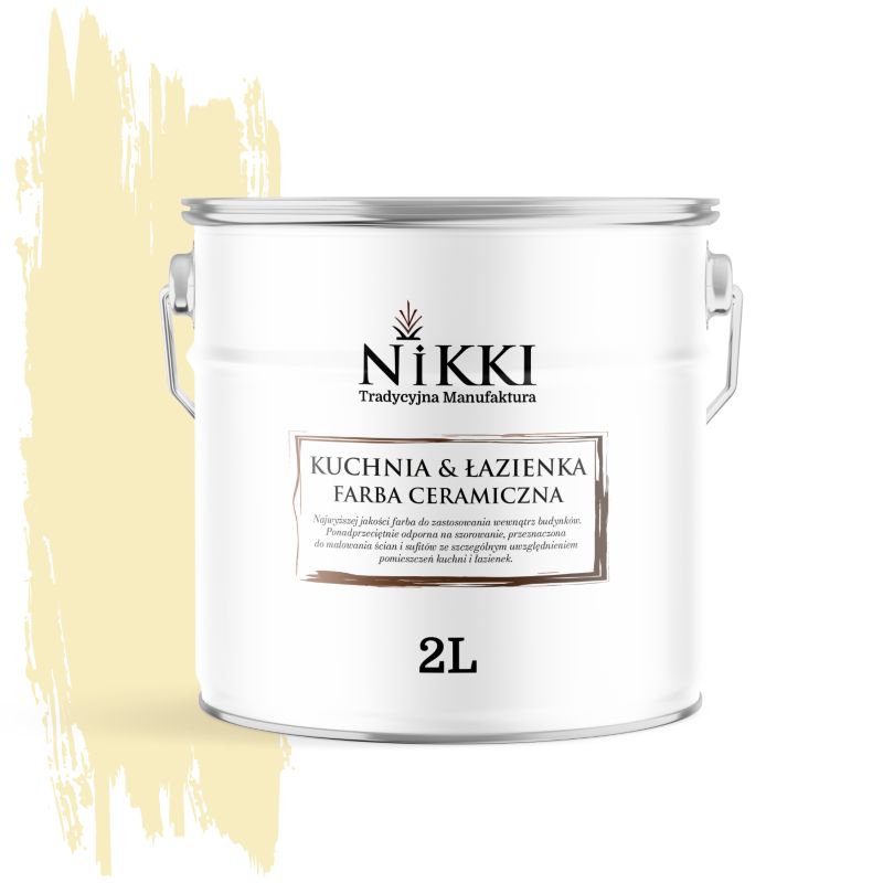Farba Ceramiczna do Kuchni i Łazienki Zmywalna NIKKI Kanarkowy H6981 Głęboki Mat 2L
