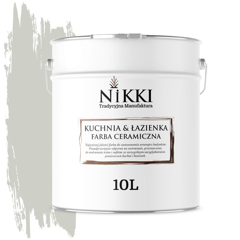 Farba Ceramiczna do Kuchni i Łazienki Zmywalna NIKKI Khaki jasny H1762 Głęboki Mat 10L