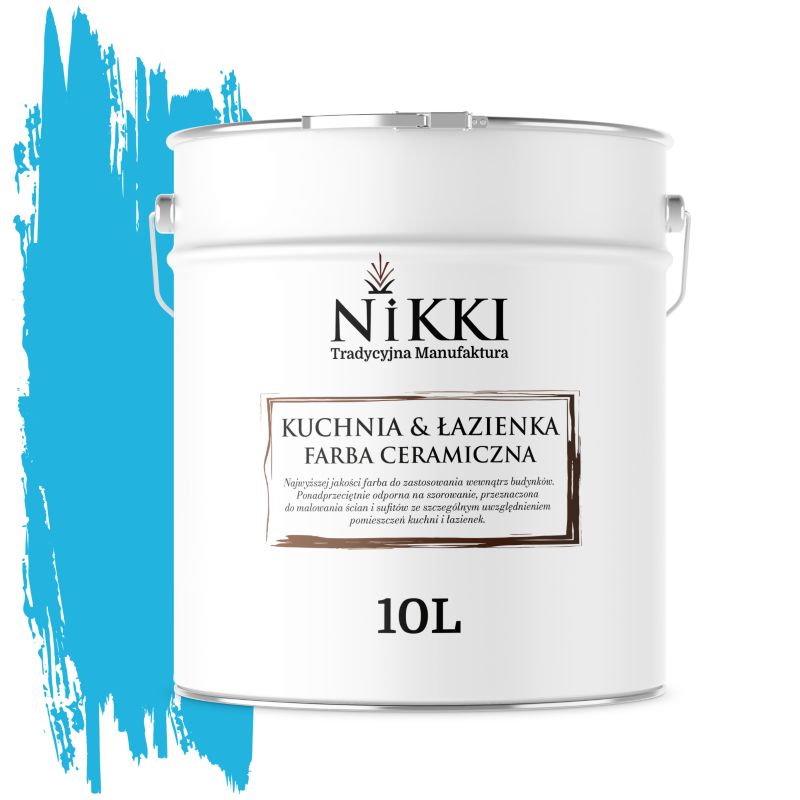Farba Ceramiczna do Kuchni i Łazienki Zmywalna NIKKI Niebieski H0340 Głęboki Mat 10L