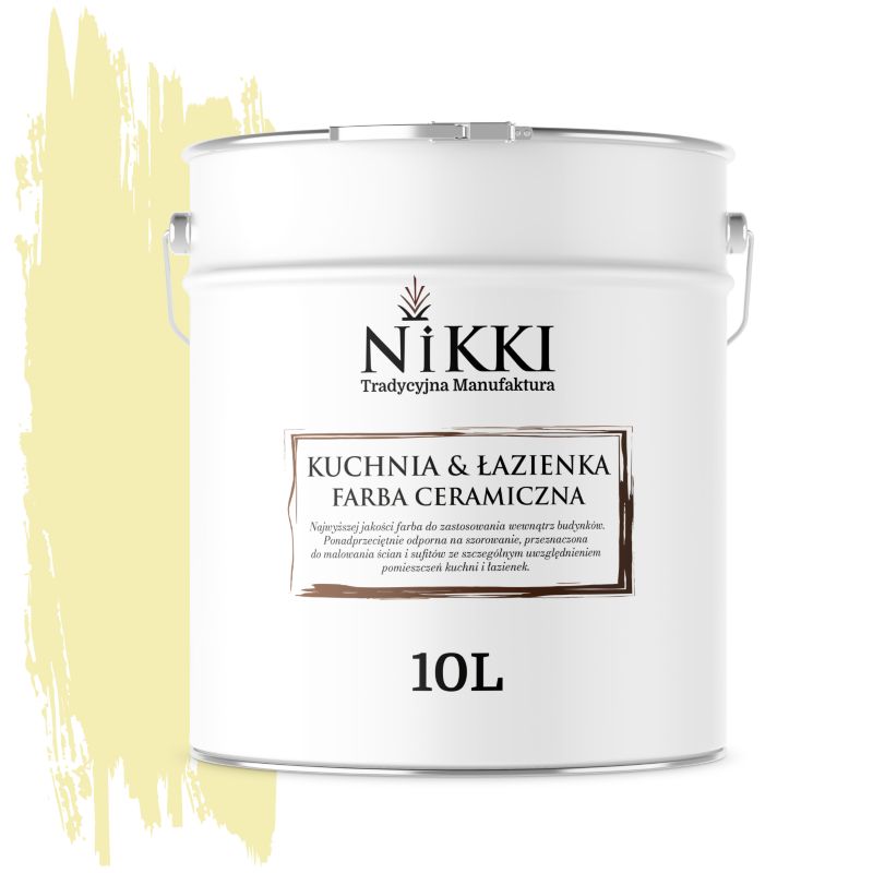 Farba Ceramiczna do Kuchni i Łazienki Zmywalna NIKKI Słomkowy H7182 Głęboki Mat 10L
