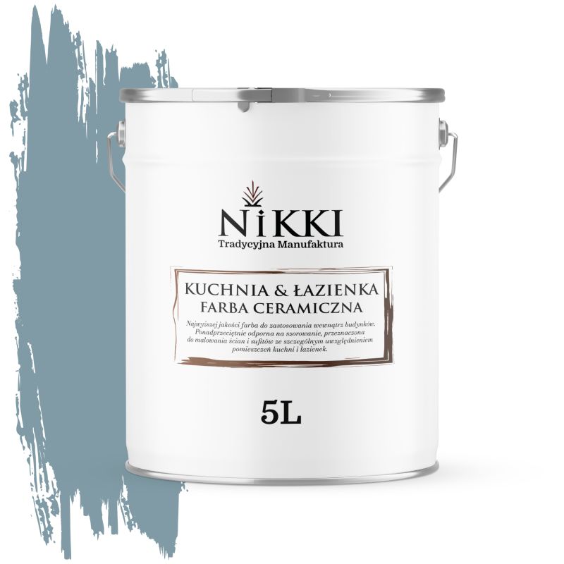 Farba Ceramiczna do Kuchni i Łazienki Zmywalna NIKKI Szary platynowy ciemny H0730 Głęboki Mat 5L