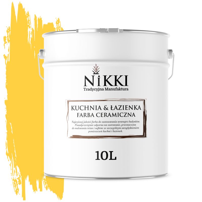 Farba Ceramiczna do Kuchni i Łazienki Zmywalna NIKKI Złocisty H7064 Głęboki Mat 10L