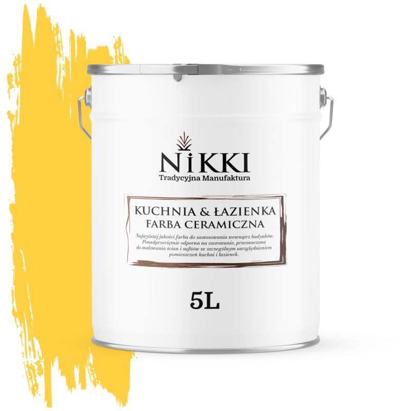 Farba Ceramiczna do Kuchni i Łazienki Zmywalna NIKKI Złocisty H7064 Głęboki Mat 5L