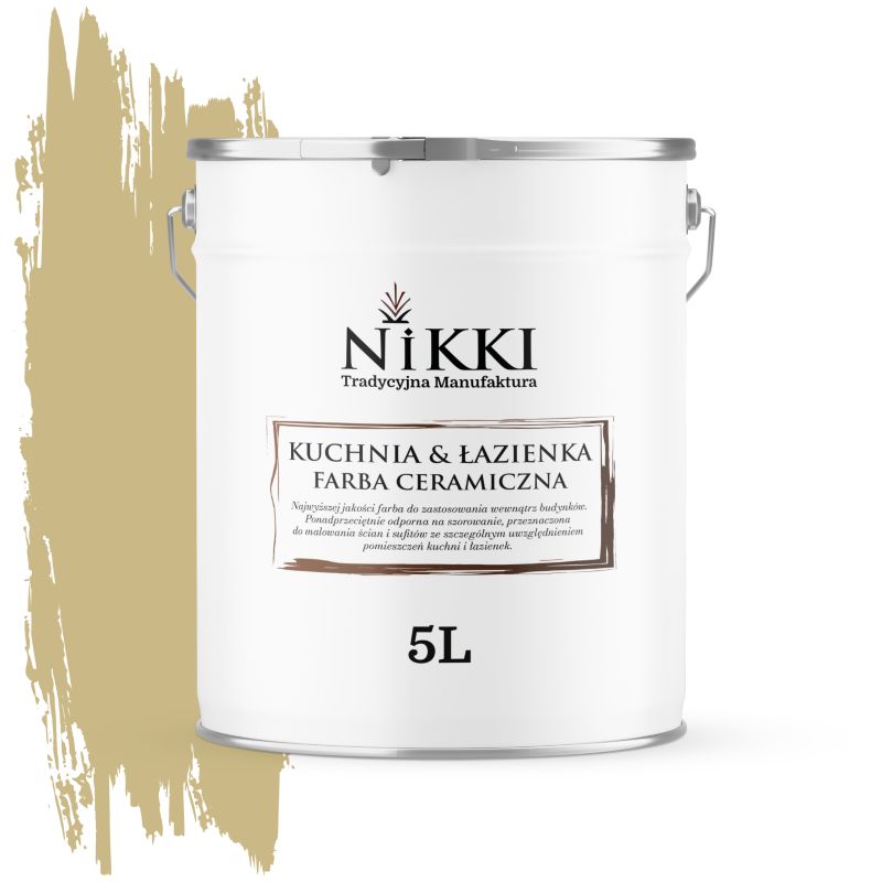 Farba Ceramiczna do Kuchni i Łazienki Zmywalna NIKKI Zgniła zieleń H2348 Głęboki Mat 5L