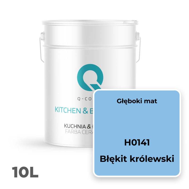 Farba Ceramiczna Kuchnia & Łazienka Q-Cover Błękit królewski H0141 Głęboki Mat 10L