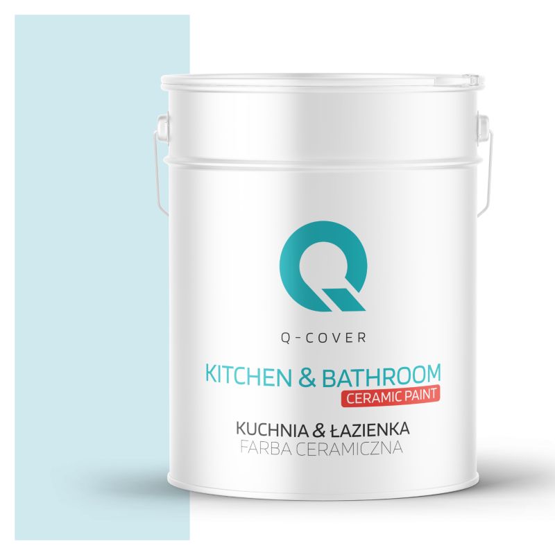 Farba Ceramiczna Kuchnia & Łazienka Q-Cover Biel złamana w niebieski H0378 Głęboki Mat 10L