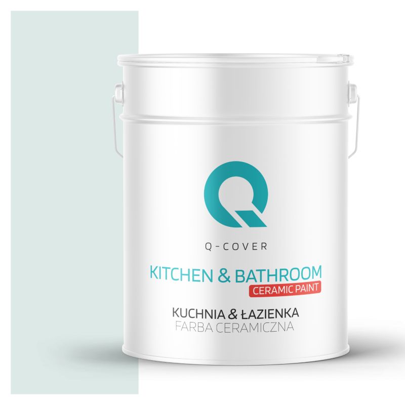 Farba Ceramiczna Kuchnia & Łazienka Q-Cover Biel złamana z turkusowy H1576 Głęboki Mat 10l