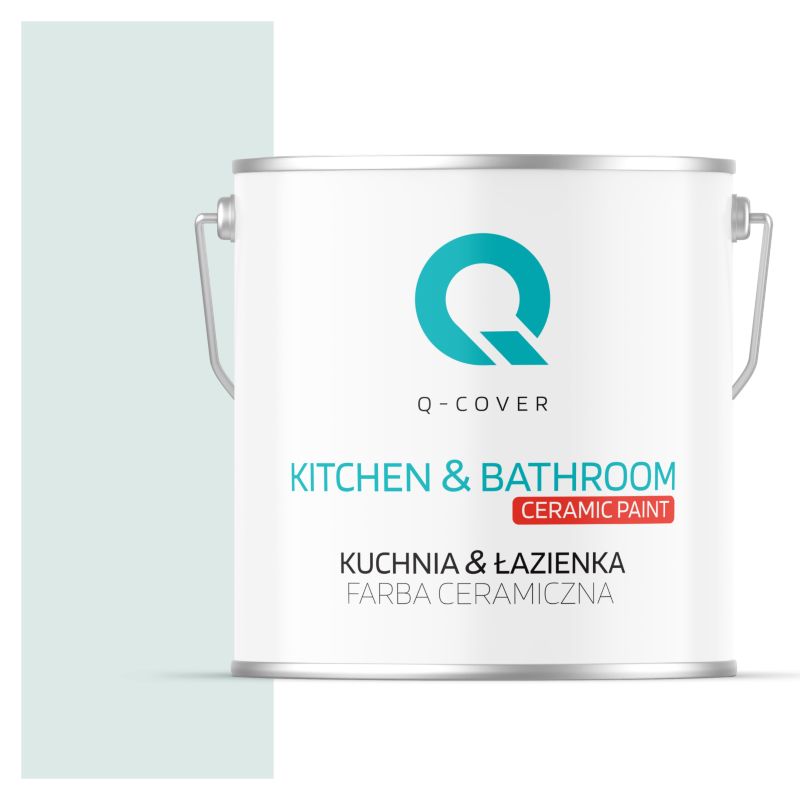 Farba Ceramiczna Kuchnia & Łazienka Q-Cover Biel złamana z turkusowy H1576 Głęboki Mat 5L