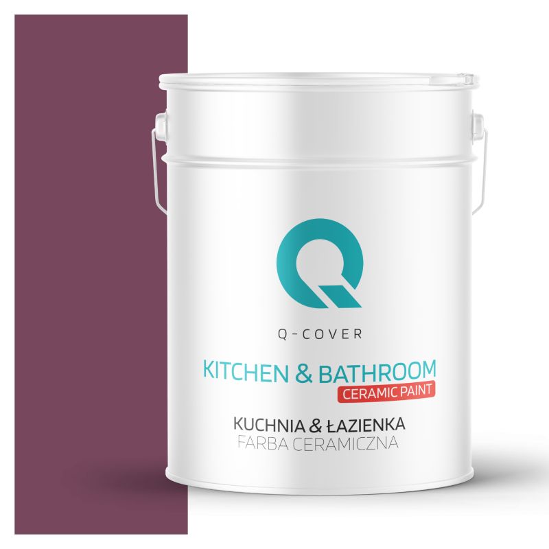 Farba Ceramiczna Kuchnia & Łazienka Q-Cover Bordowy H2809 Głęboki Mat 10L