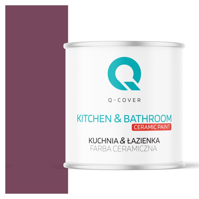 Farba Ceramiczna Kuchnia & Łazienka Q-Cover Bordowy H2809 Głęboki Mat 2L