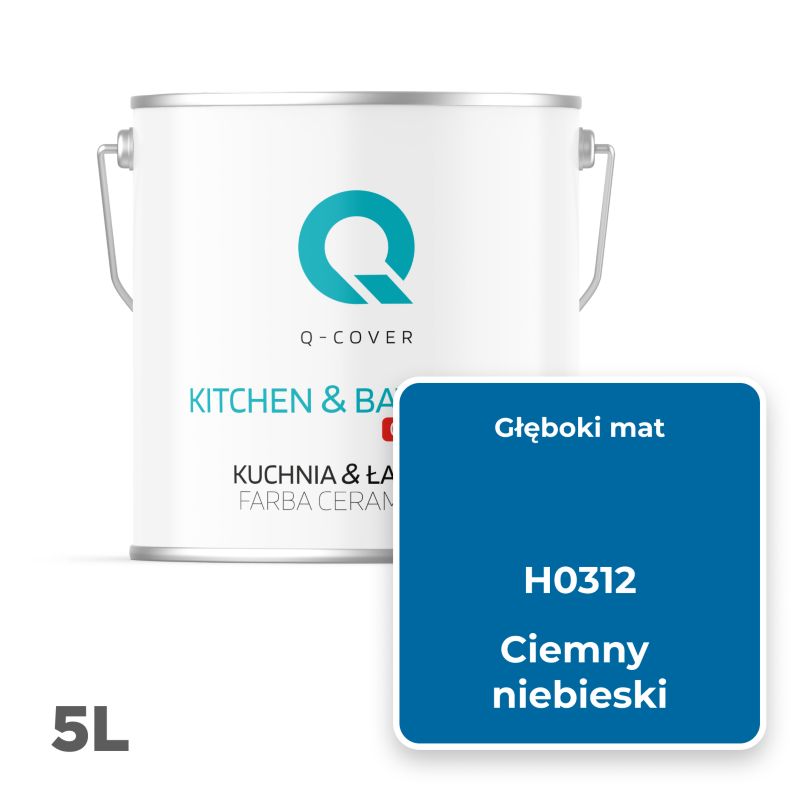 Farba Ceramiczna Kuchnia & Łazienka Q-Cover Ciemny niebieski H0312 Głęboki Mat 5L