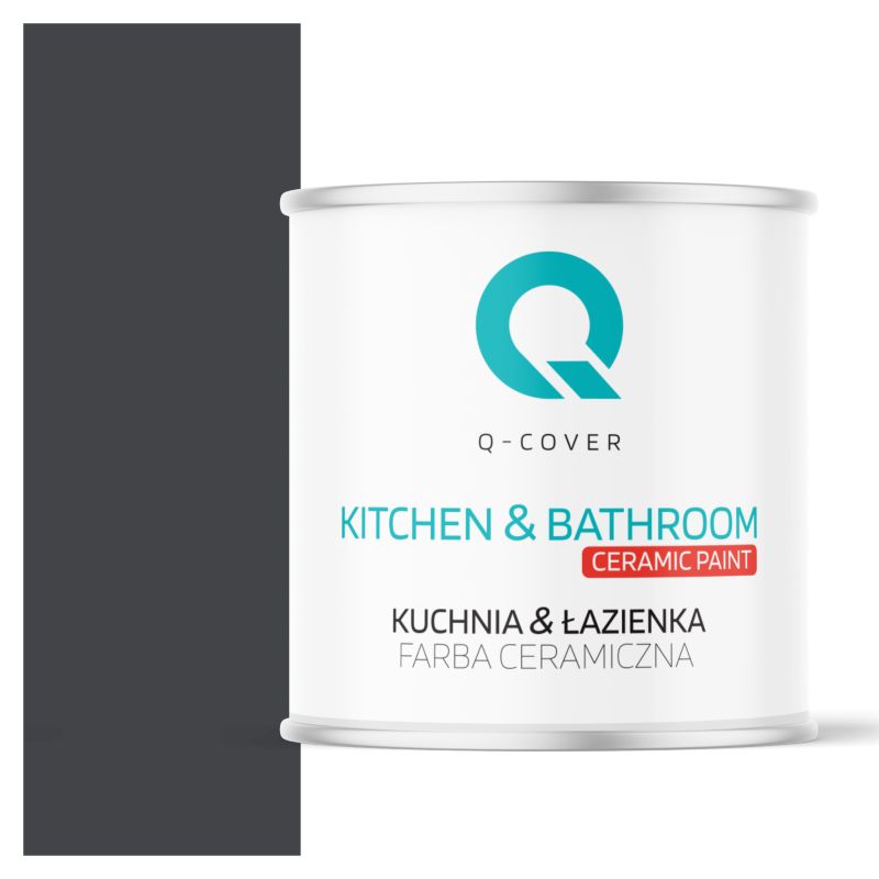 Farba Ceramiczna Kuchnia & Łazienka Q-Cover Czarny H0907 Głęboki Mat 2L