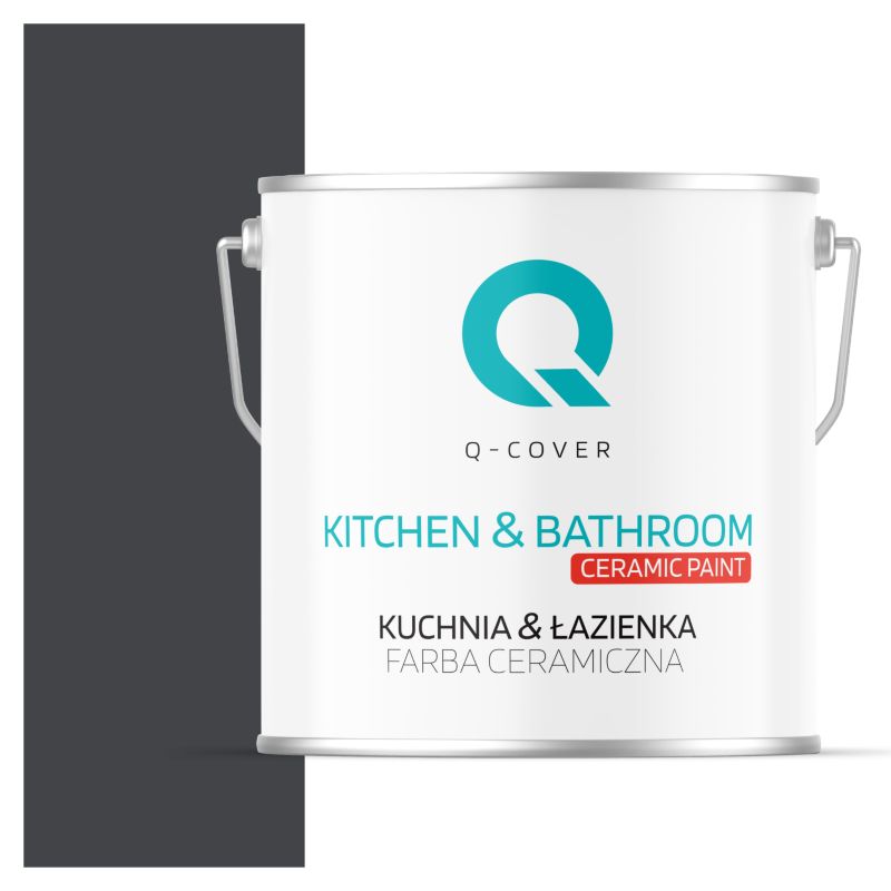 Farba Ceramiczna Kuchnia & Łazienka Q-Cover Czarny H0907 Głęboki Mat 5L