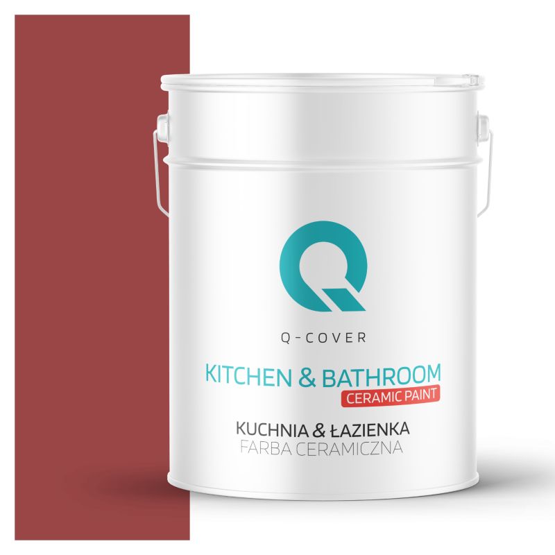 Farba Ceramiczna Kuchnia & Łazienka Q-Cover Czerwony ciemny H3412 Głęboki Mat 10L