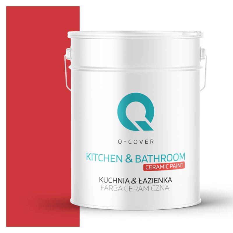 Farba Ceramiczna Kuchnia & Łazienka Q-Cover Czerwony ognisty H3516 Głęboki Mat 10L