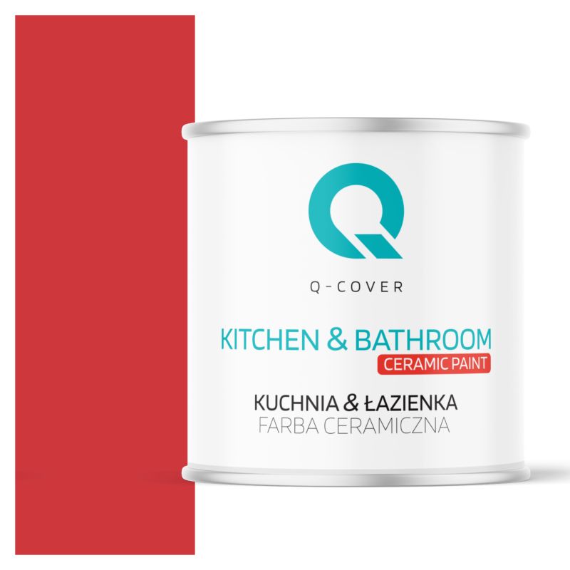 Farba Ceramiczna Kuchnia & Łazienka Q-Cover Czerwony ognisty H3516 Głęboki Mat 2L