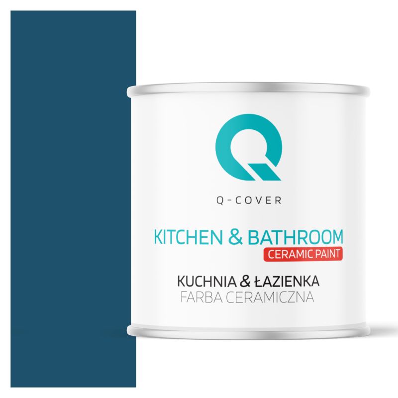 Farba Ceramiczna Kuchnia & Łazienka Q-Cover Granatowy H0508 Głęboki Mat 2L