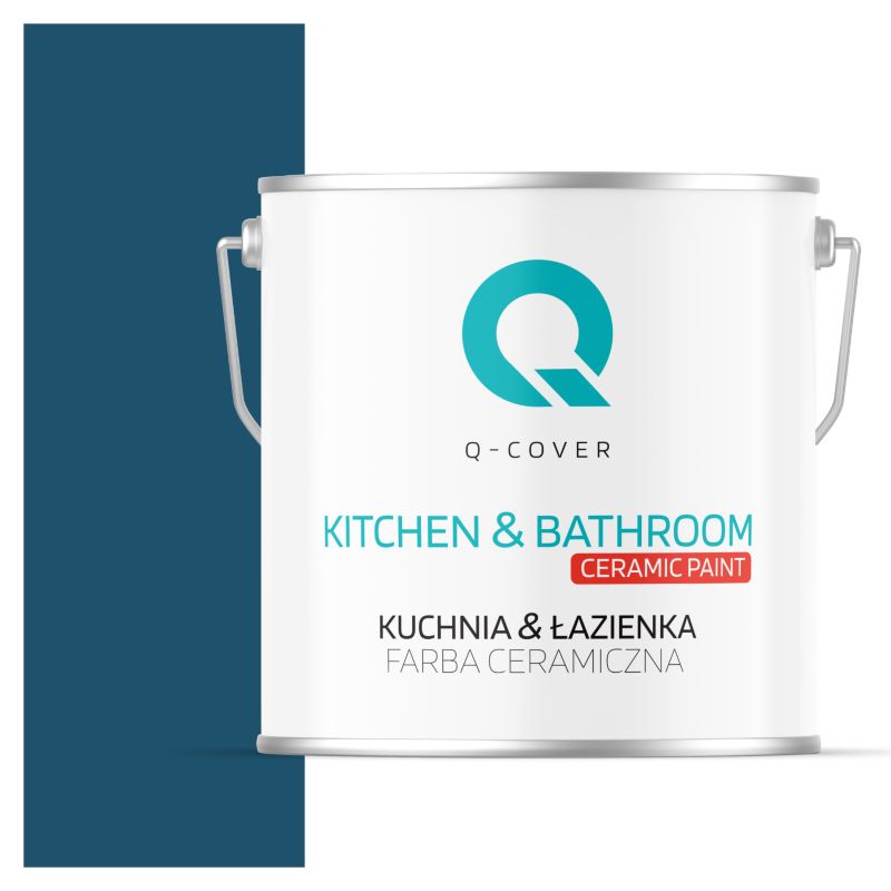 Farba Ceramiczna Kuchnia & Łazienka Q-Cover Granatowy H0508 Głęboki Mat 5L