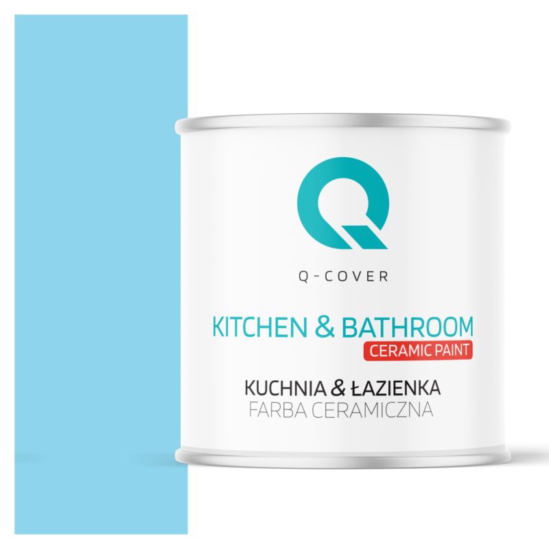 Farba Ceramiczna Kuchnia & Łazienka Q-Cover Jasny niebieski H0361 Głęboki Mat 2L