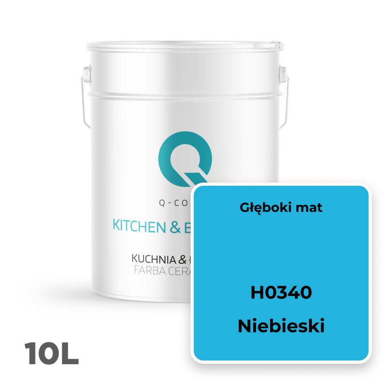 Farba Ceramiczna Kuchnia & Łazienka Q-Cover Niebieski H0340 Głęboki Mat 10L