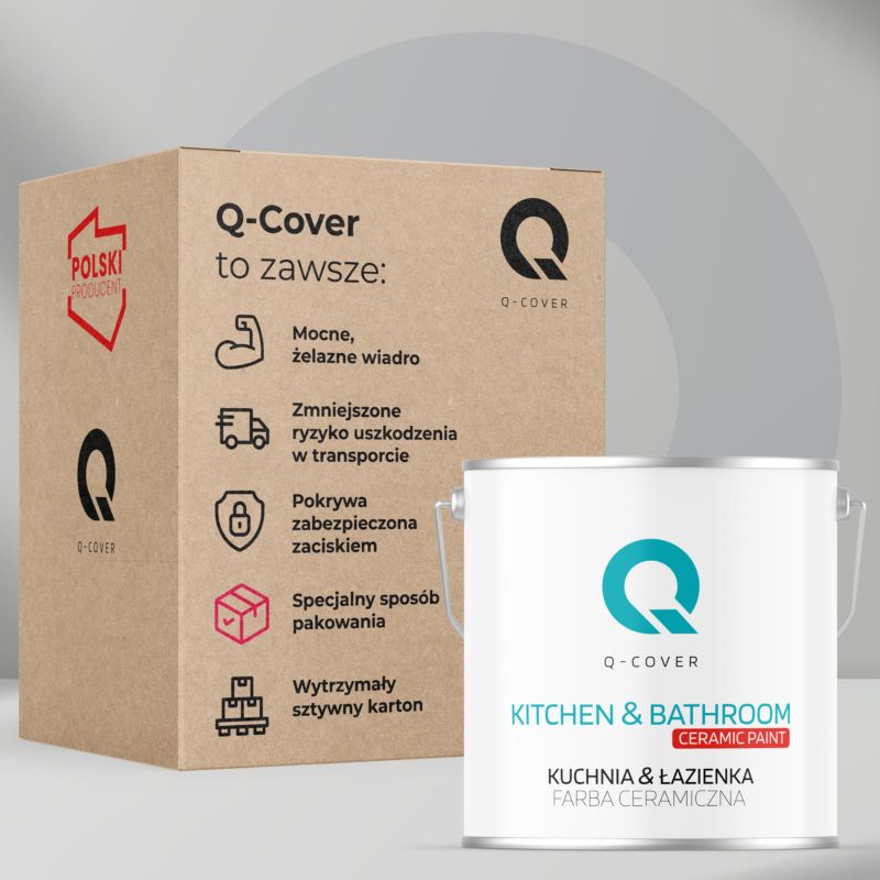 Farba Ceramiczna Kuchnia & Łazienka Q-Cover Pomarańczowy intensywny H5933 Głęboki Mat 5L