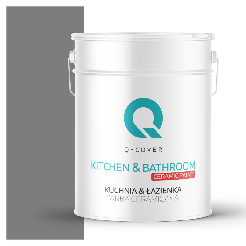 Farba Ceramiczna Kuchnia & Łazienka Q-Cover Szary ciemny H1020 Głęboki Mat 10L