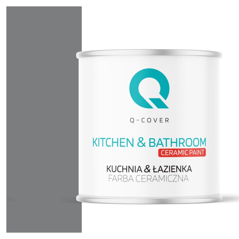 Farba Ceramiczna Kuchnia & Łazienka Q-Cover Szary ciemny H1020 Głęboki Mat 2L