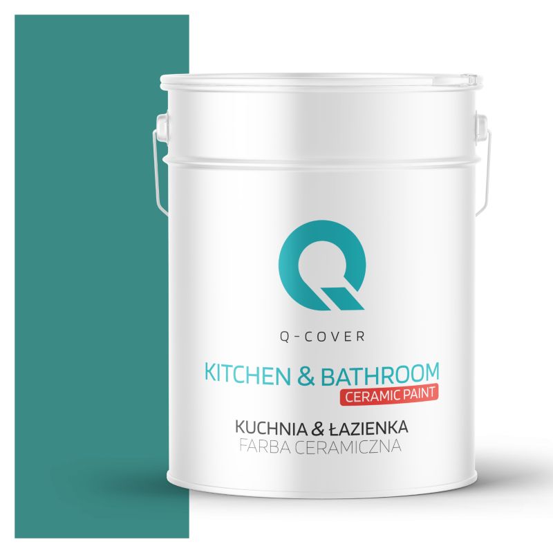Farba Ceramiczna Kuchnia & Łazienka Q-Cover Turkusowy ciemny H1421 Głęboki Mat 10L