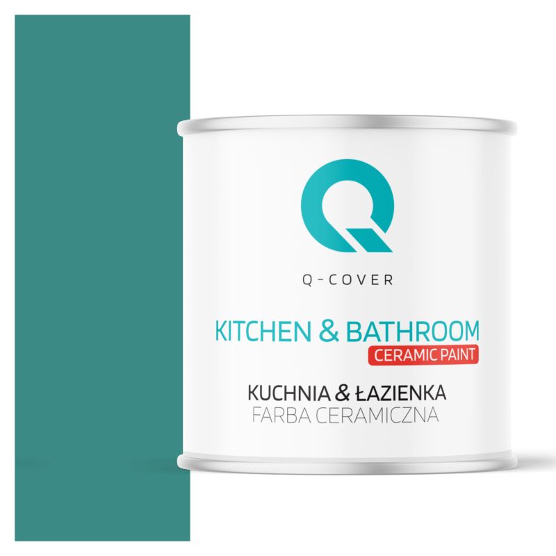 Farba Ceramiczna Kuchnia & Łazienka Q-Cover Turkusowy ciemny H1421 Głęboki Mat 2L