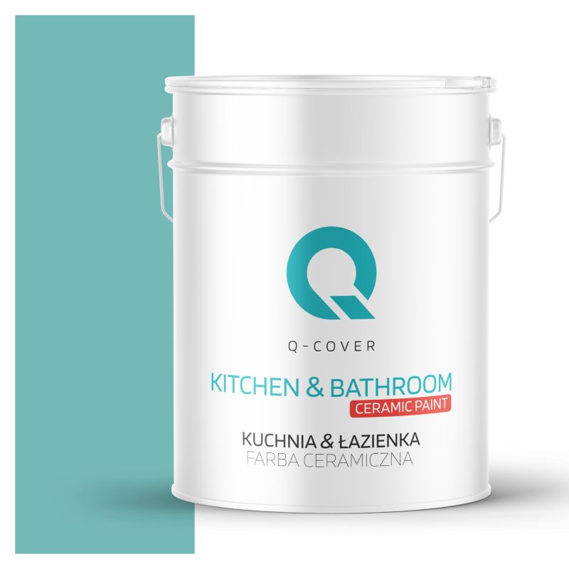 Farba Ceramiczna Kuchnia & Łazienka Q-Cover Turkusowy H1441 Głęboki Mat 10L