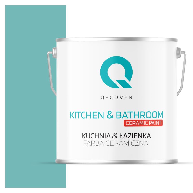 Farba Ceramiczna Kuchnia & Łazienka Q-Cover Turkusowy H1441 Głęboki Mat 5L